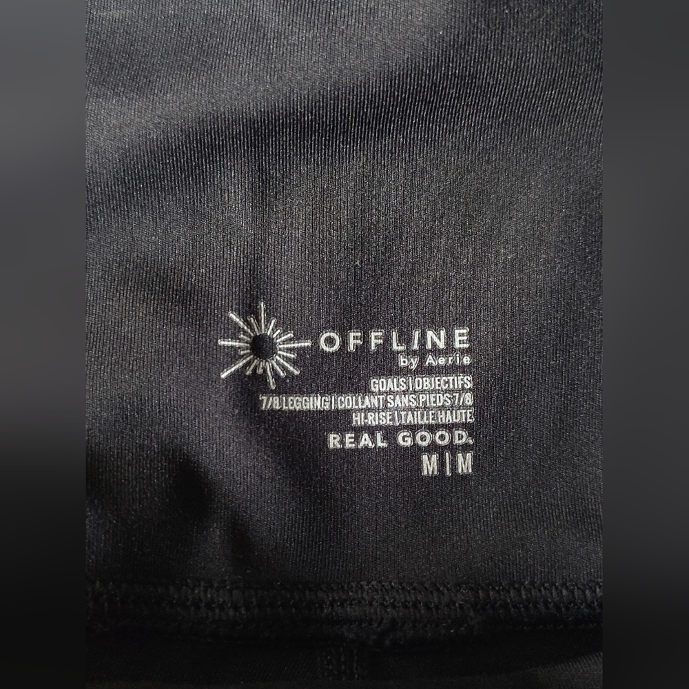 Aerie Offline Womens Goals High Waisted Legging 7/8 Hi-Rise Sz M Black Athletic - Picture 10 of 14